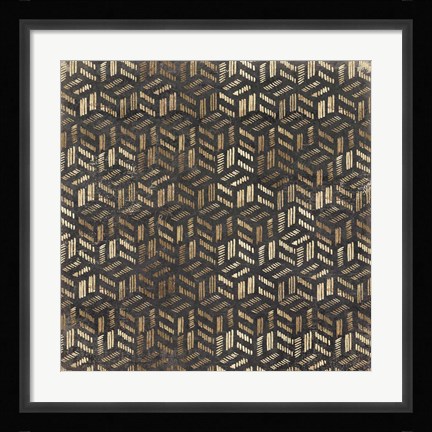 Framed Golden Art Deco III Print