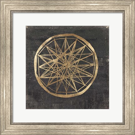 Framed Golden Wheel III Print