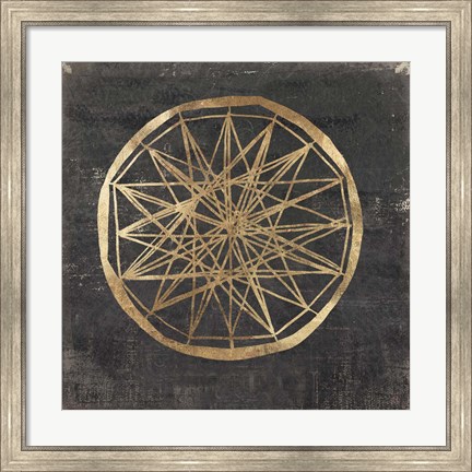 Framed Golden Wheel III Print