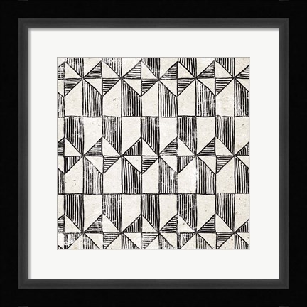 Framed White Art Deco I Print