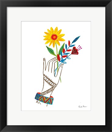 Framed Floral Hand IV Print