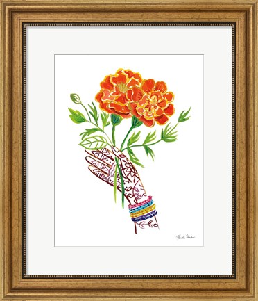 Framed Floral Hand I Print