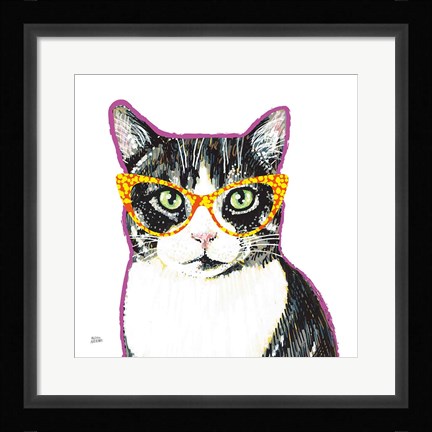 Framed Bespectacled Pet III Print