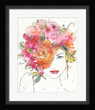 Framed Floral Figures IV Print