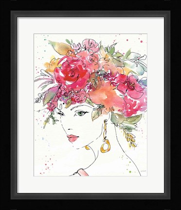 Framed Floral Figures II Print