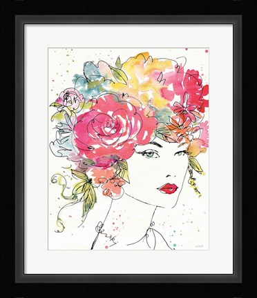 Framed Floral Figures I Print