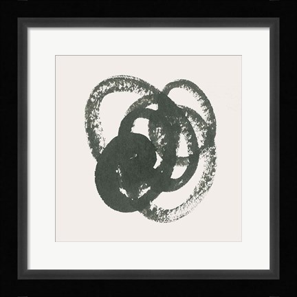 Framed Scribbly Black II Print