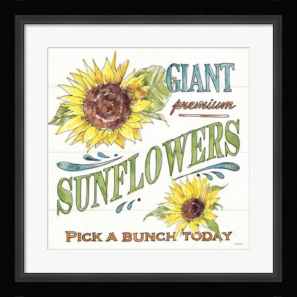 Framed Sunflower Fields IV Print