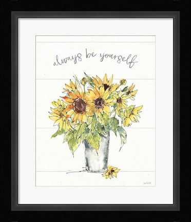 Framed Sunflower Fields II Print