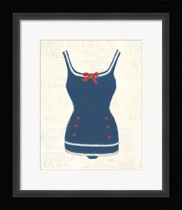 Framed Retro Swimwear I Newsprint Print
