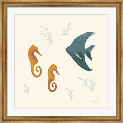 Framed Ocean Life Seahorses Print