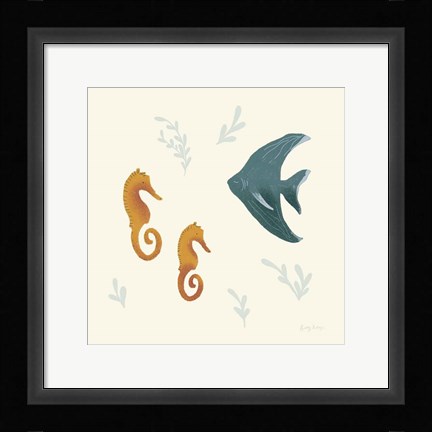 Framed Ocean Life Seahorses Print