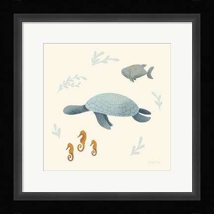 Framed Ocean Life Sea Turtle Print