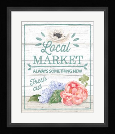 Framed Pastel Flower Market V Print