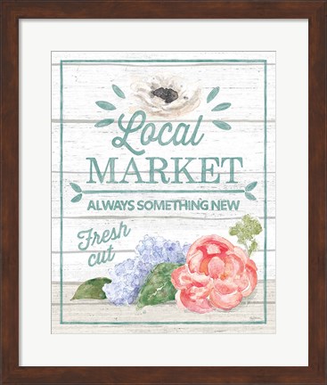 Framed Pastel Flower Market V Print
