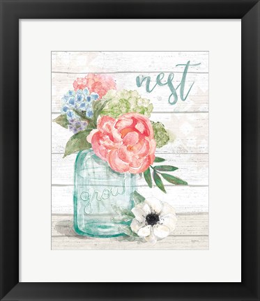 Framed Pastel Flower Market II Print