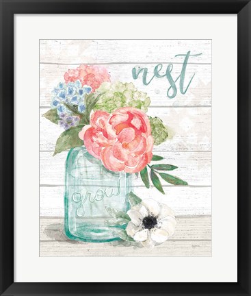 Framed Pastel Flower Market II Print