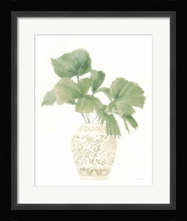 Framed Palm Chinoiserie IV Sage Print