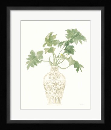 Framed Palm Chinoiserie III Sage Print