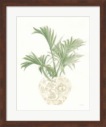 Framed Palm Chinoiserie II Sage Print