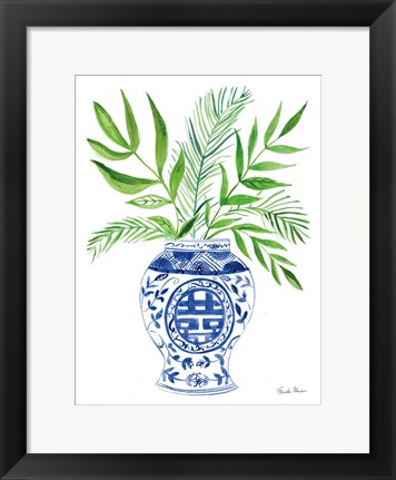 Framed Elegant Chinoiserie II White Print