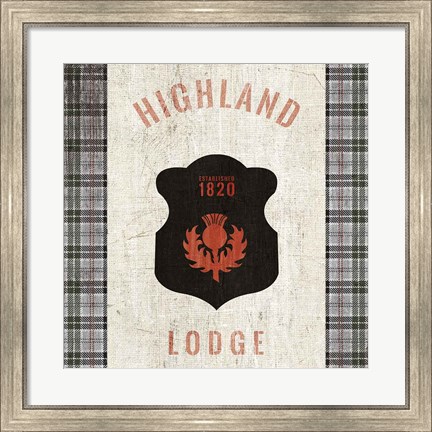 Framed Tartan Lodge Shield I Print