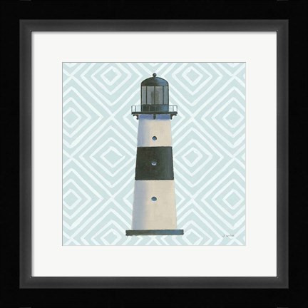 Framed Day at Sea III Aqua Print