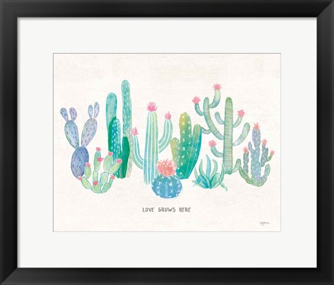 Framed Bohemian Cactus I Love Print