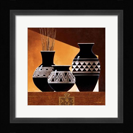 Framed Patterns in Ebony II Print