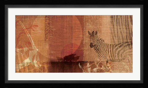 Framed Safari Sunset I Print