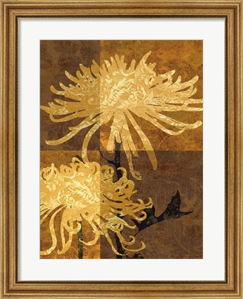 Framed Golden Mums II Print