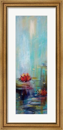 Framed Aqua Lotus I Print