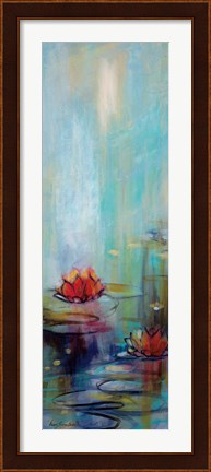 Framed Aqua Lotus I Print