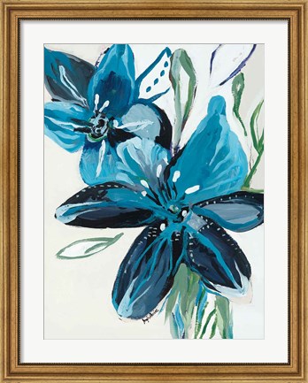 Framed Flowers of Azure II Print