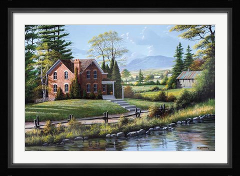 Framed Fields of Gold and Green Print