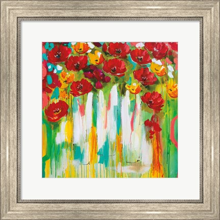Framed Poppies Glowing Print