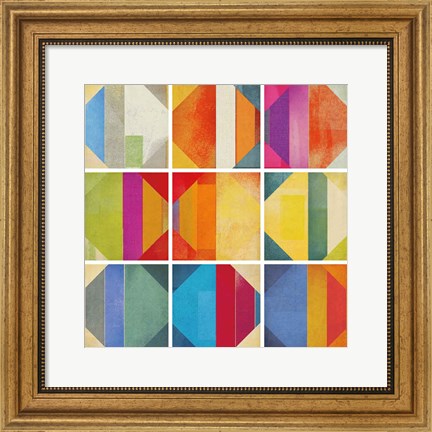 Framed Pattern Tiles II Print