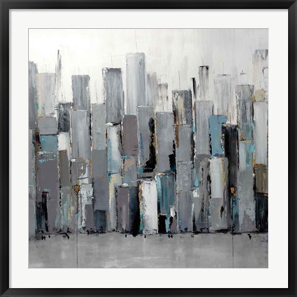 Framed Blue Plaza Print