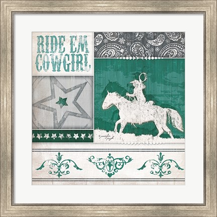 Framed Ride &#39;Em Cowgirl Print