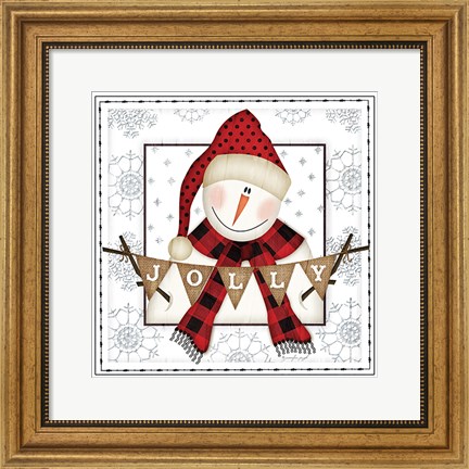 Framed Jolly Snowman Print