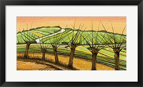 Framed Hills and Trees III Print
