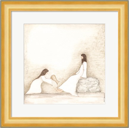 Framed Woman Anoints Jesus with Perfume Print