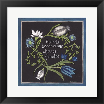 Framed Blue Flowers I Print