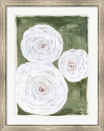 Framed Big White Flowers I Print