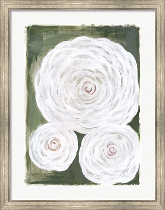 Framed Big White Flowers II Print