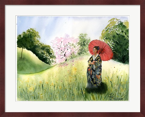 Framed Asian Landscape II Print