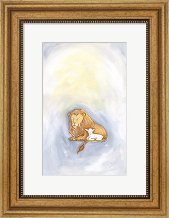 Framed Lion and Lamb Print