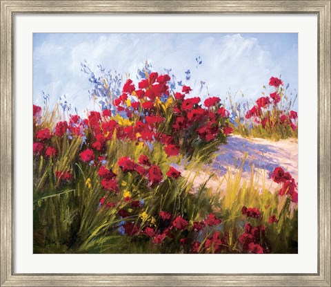 Framed Red Poppies and Wild Flowers Print