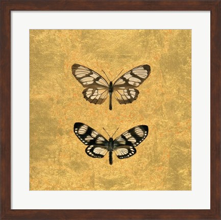 Framed Pair of Butterflies on Gold Print