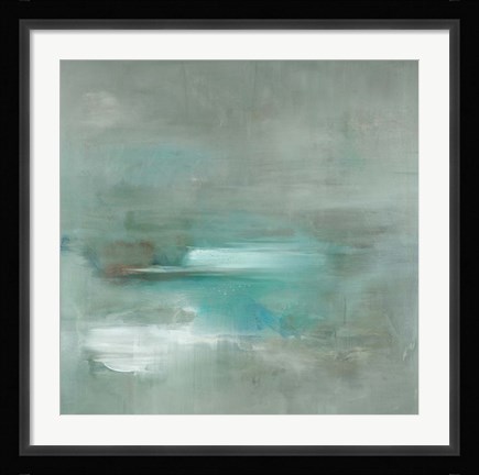 Framed Misty Pale Azura Sea Print